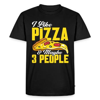 Pizza Food Pizzeria Tranche de pizza Pizza maker - T-shirt Premium bio Homme - noir - Devant - Nico (187cm)