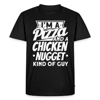 Pizza Food Pizzeria Tranche de pizza Pizza maker - T-shirt Premium bio Homme - noir - Devant - Nico (187cm)