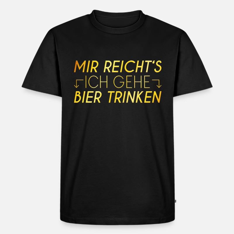 Bier Spruch - Männer Premium Bio T-Shirt - Schwarz