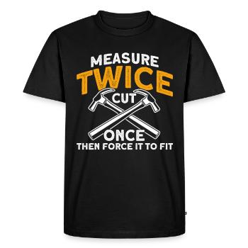 Cadeau de charpentier disant travail du bois - T-shirt Premium bio Homme - noir - Devant - Nico (187cm)