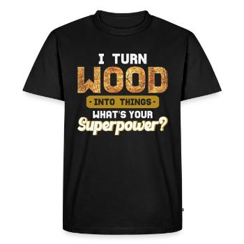 Cadeau de charpentier disant travail du bois - T-shirt Premium bio Homme - noir - Devant - Nico (187cm)