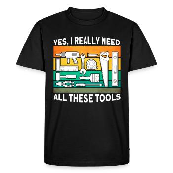 Cadeau de charpentier disant travail du bois - T-shirt Premium bio Homme - noir - Devant - Nico (187cm)