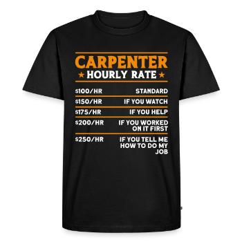 Cadeau de charpentier disant travail du bois - T-shirt Premium bio Homme - noir - Devant - Nico (187cm)