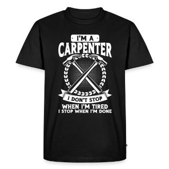 Cadeau de charpentier disant travail du bois - T-shirt Premium bio Homme - noir - Devant - Nico (187cm)