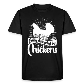 Poulet Coq Poulet Agriculteur Poule Volaille Coq - T-shirt Premium bio Homme - noir - Devant - Nico (187cm)