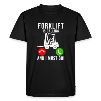 Conducteur de chariot élévateur à fourche Cadeau de chariot élévateur - T-shirt Premium bio Homme - noir - Devant - Nico (187cm)