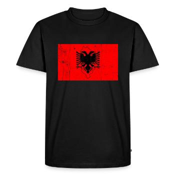 Drapeau de l’Albanie - T-shirt Premium bio Homme - noir - Devant - Nico (187cm)