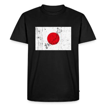 Japan Flag - Men's Premium Organic T-Shirt - black - Front - Nico (187cm)