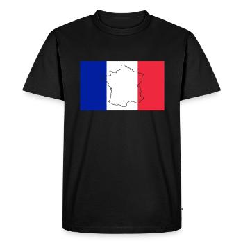 France Flag - Men's Premium Organic T-Shirt - black - Front - Nico (187cm)
