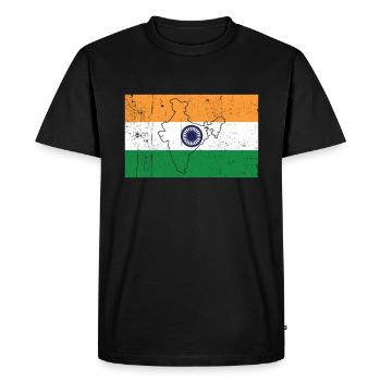 Drapeau de l’Inde - T-shirt Premium bio Homme - noir - Devant - Nico (187cm)