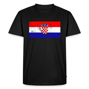 Drapeau de la Croatie - T-shirt Premium bio Homme - noir - Devant - Nico (187cm)