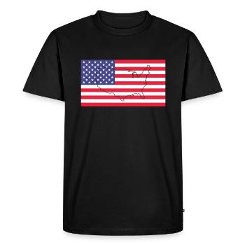 Drapeau de l’Amérique - T-shirt Premium bio Homme - noir - Devant - Nico (187cm)