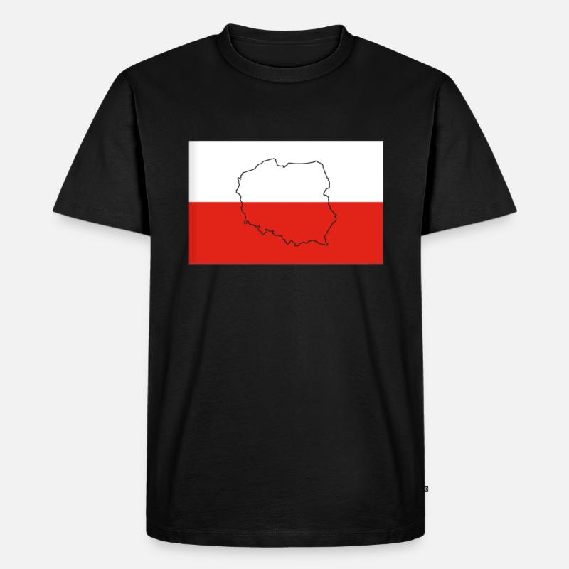 Drapeau de la Pologne - T-shirt Premium bio Homme - noir