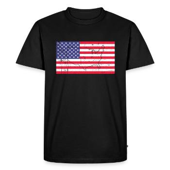 Drapeau de l’Amérique - T-shirt Premium bio Homme - noir - Devant - Nico (187cm)
