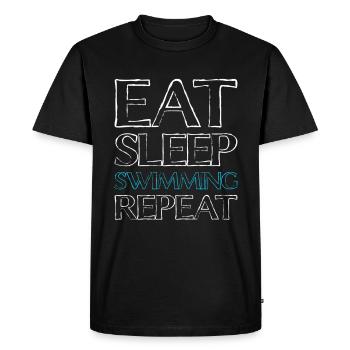 Manger Dormir Nager - T-shirt Premium bio Homme - noir - Devant - Nico (187cm)
