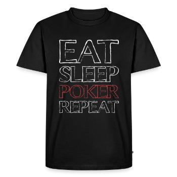 Eating Sleep Poker - Men's Premium Organic T-Shirt - black - Front - Nico (187cm)