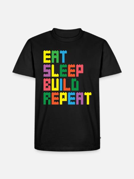 Kinder Bausteine Ziegel Spielzeug Klemmbausteine - Männer Premium Bio T-Shirt - Schwarz