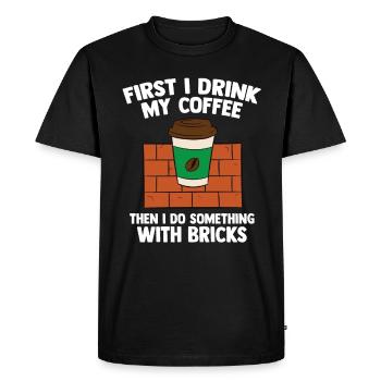Maurer Maurermeister Mauerwerk Bricklayer Mason - Men's Premium Organic T-Shirt - black - Front - Nico (187cm)
