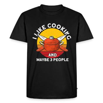 Chef disant cadeau Drôle Chef - T-shirt Premium bio Homme - noir - Devant - Nico (187cm)
