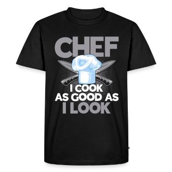 Chef disant cadeau Drôle Chef - T-shirt Premium bio Homme - noir - Devant - Nico (187cm)