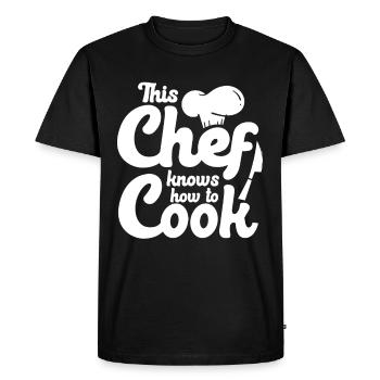 Chef disant cadeau cuisinier drôle - T-shirt Premium bio Homme - noir - Devant - Nico (187cm)