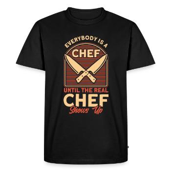 Chef disant cadeau cuisinier drôle - T-shirt Premium bio Homme - noir - Devant - Nico (187cm)