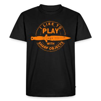 Couteau à lancer disque cadeau lanceur de couteau - T-shirt Premium bio Homme - noir - Devant - Nico (187cm)