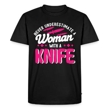 Couteau à lancer disque cadeau lanceur de couteau - T-shirt Premium bio Homme - noir - Devant - Nico (187cm)
