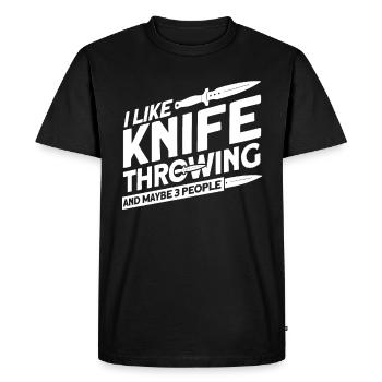 Couteau à lancer disque cadeau lanceur de couteau - T-shirt Premium bio Homme - noir - Devant - Nico (187cm)