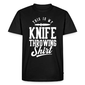 Couteau à lancer disque cadeau lanceur de couteau - T-shirt Premium bio Homme - noir - Devant - Nico (187cm)