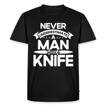 Couteau à lancer disque cadeau lanceur de couteau - T-shirt Premium bio Homme - noir - Devant - Nico (187cm)