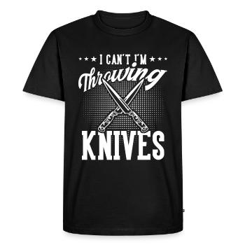 Couteau à lancer disque cadeau lanceur de couteau - T-shirt Premium bio Homme - noir - Devant - Nico (187cm)