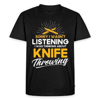 Couteau à lancer disque cadeau lanceur de couteau - T-shirt Premium bio Homme - noir - Devant - Nico (187cm)
