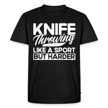 Couteau à lancer disque cadeau lanceur de couteau - T-shirt Premium bio Homme - noir - Devant - Nico (187cm)