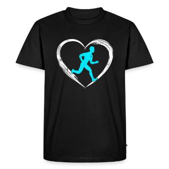 Jogging love - Men's Premium Organic T-Shirt - black - Front - Nico (187cm)