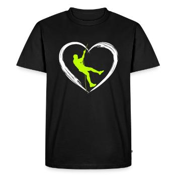 mountaineering love - Men's Premium Organic T-Shirt - black - Front - Nico (187cm)