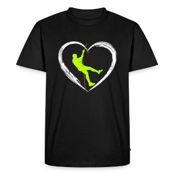 mountaineering love - Men's Premium Organic T-Shirt - black - Front - Nico (187cm)