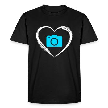 L’amour de la photographie - T-shirt Premium bio Homme - noir - Devant - Nico (187cm)