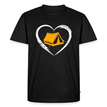 L’amour du camping - T-shirt Premium bio Homme - noir - Devant - Nico (187cm)