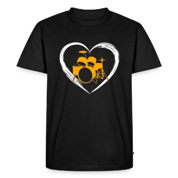 L’amour de la batterie - T-shirt Premium bio Homme - noir - Devant - Nico (187cm)