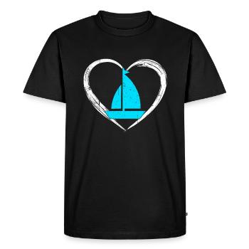 Sailing love - Men's Premium Organic T-Shirt - black - Front - Nico (187cm)
