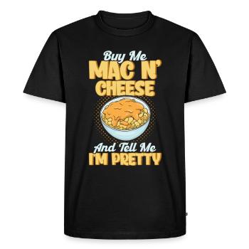 Mac N Cheese Gift Quote Mac N Cheese - Men's Premium Organic T-Shirt - black - Front - Nico (187cm)