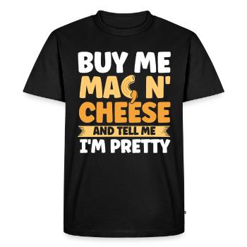 Mac N Cheese Gift Quote Mac N Cheese - Men's Premium Organic T-Shirt - black - Front - Nico (187cm)