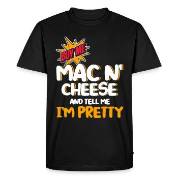Mac N Cheese Gift Quote Mac N Cheese - Men's Premium Organic T-Shirt - black - Front - Nico (187cm)