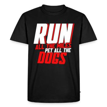 Coureur marathon chien maman chien maman - T-shirt Premium bio Homme - noir - Devant - Nico (187cm)