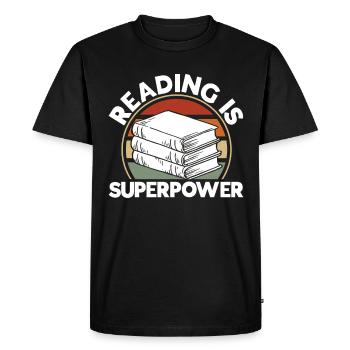 Book reading bookwork gift reading books - Men's Premium Organic T-Shirt - black - Front - Nico (187cm)