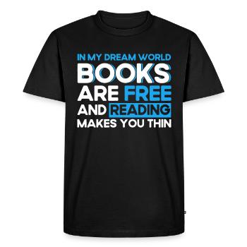 Book reading bookwork gift reading books - Men's Premium Organic T-Shirt - black - Front - Nico (187cm)