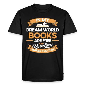 Book reading bookwork gift reading books - Men's Premium Organic T-Shirt - black - Front - Nico (187cm)