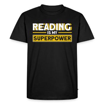 Book reading bookwork gift reading books - Men's Premium Organic T-Shirt - black - Front - Nico (187cm)