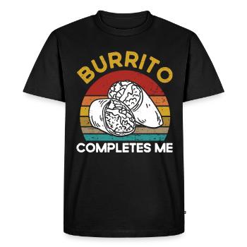 Burrito Taco Mexico Food Fan Burrito Eating - Men's Premium Organic T-Shirt - black - Front - Nico (187cm)